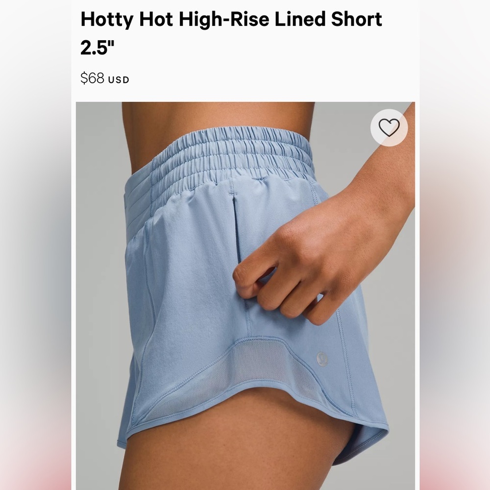 Lululemon Hotty Hot High-Rise Lined Short
2.5" Charcoal